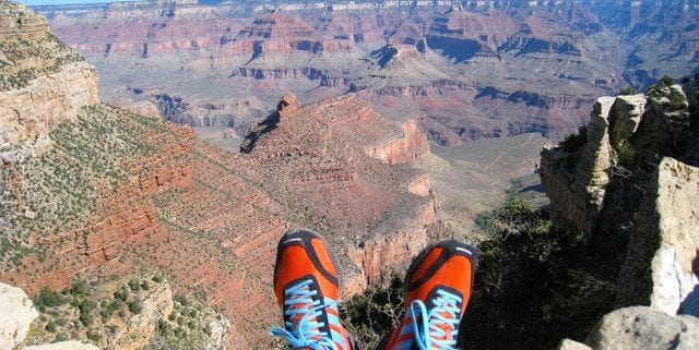 Kim Cope with Orange Shoes at Grand Canyon